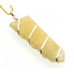 Himalayan Golden Quartz Faceted Point Wire Wrapped Pendant